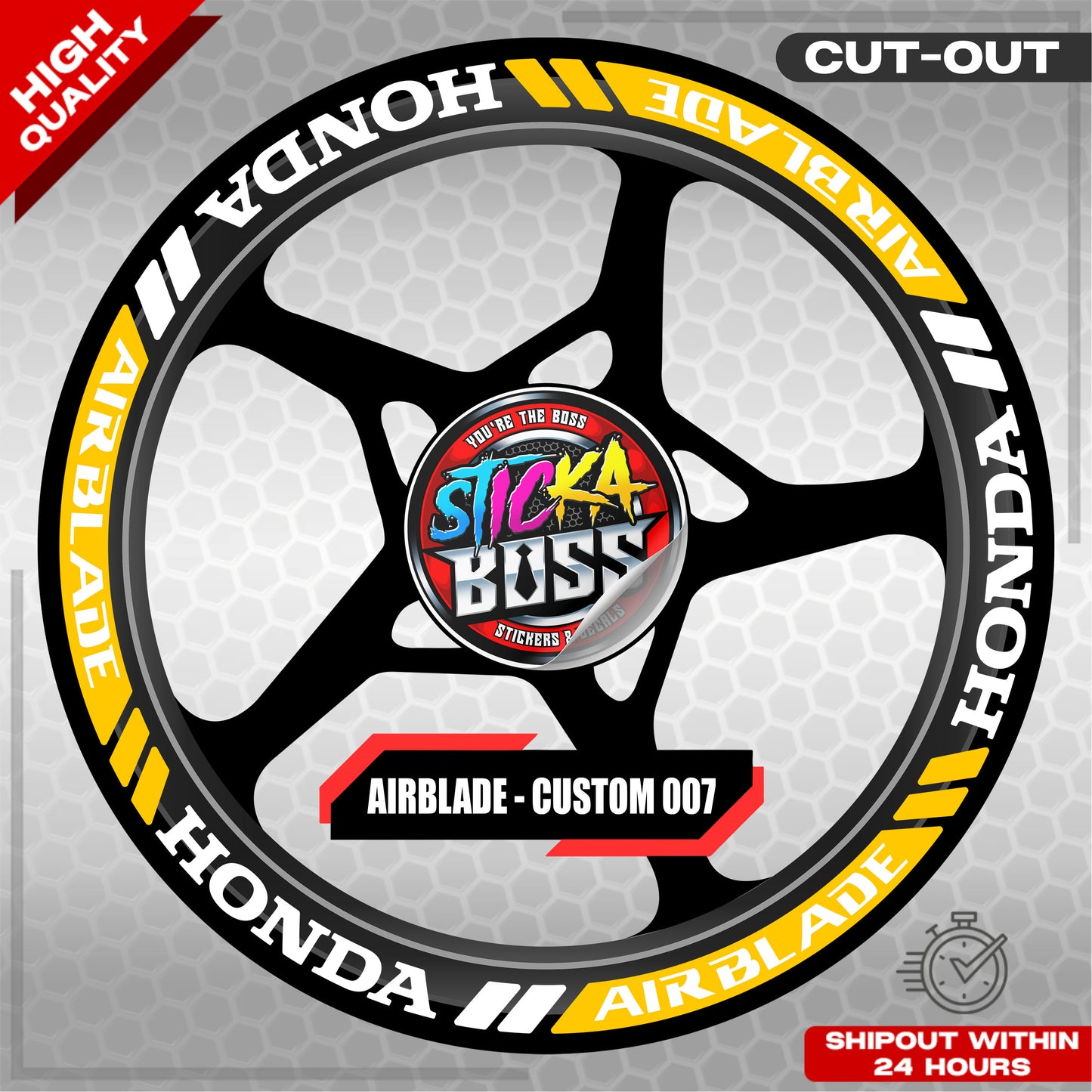 AIRBLADE 150 / 160 MAG STICKER SET ( 2 MAGS ) - CUSTOM 007 | VINYL WATERPROOF CUT-OUT DECALS