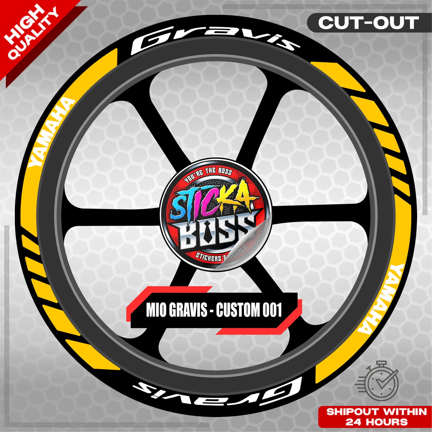 MIO GRAVIS MAG STICKER SET ( 2 MAGS ) - CUSTOM 001 | VINYL WATERPROOF CUT-OUT DECALS