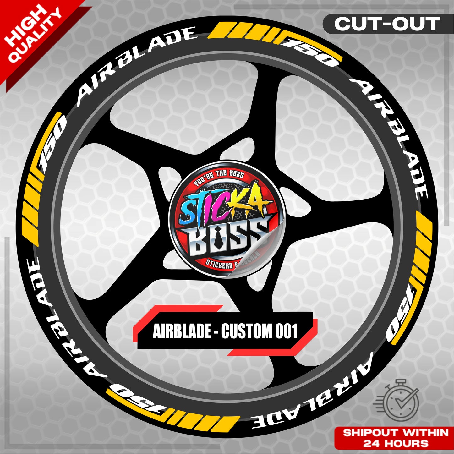 AIRBLADE 150 MAG STICKER SET ( 2 MAGS ) - CUSTOM 001 | VINYL WATERPROOF CUT-OUT DECALS