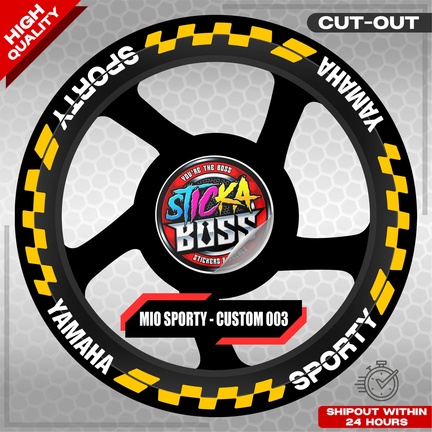 MIO SPORTY MAG STICKER SET ( 2 MAGS ) - CUSTOM 003 | VINYL WATERPROOF CUT-OUT DECALS