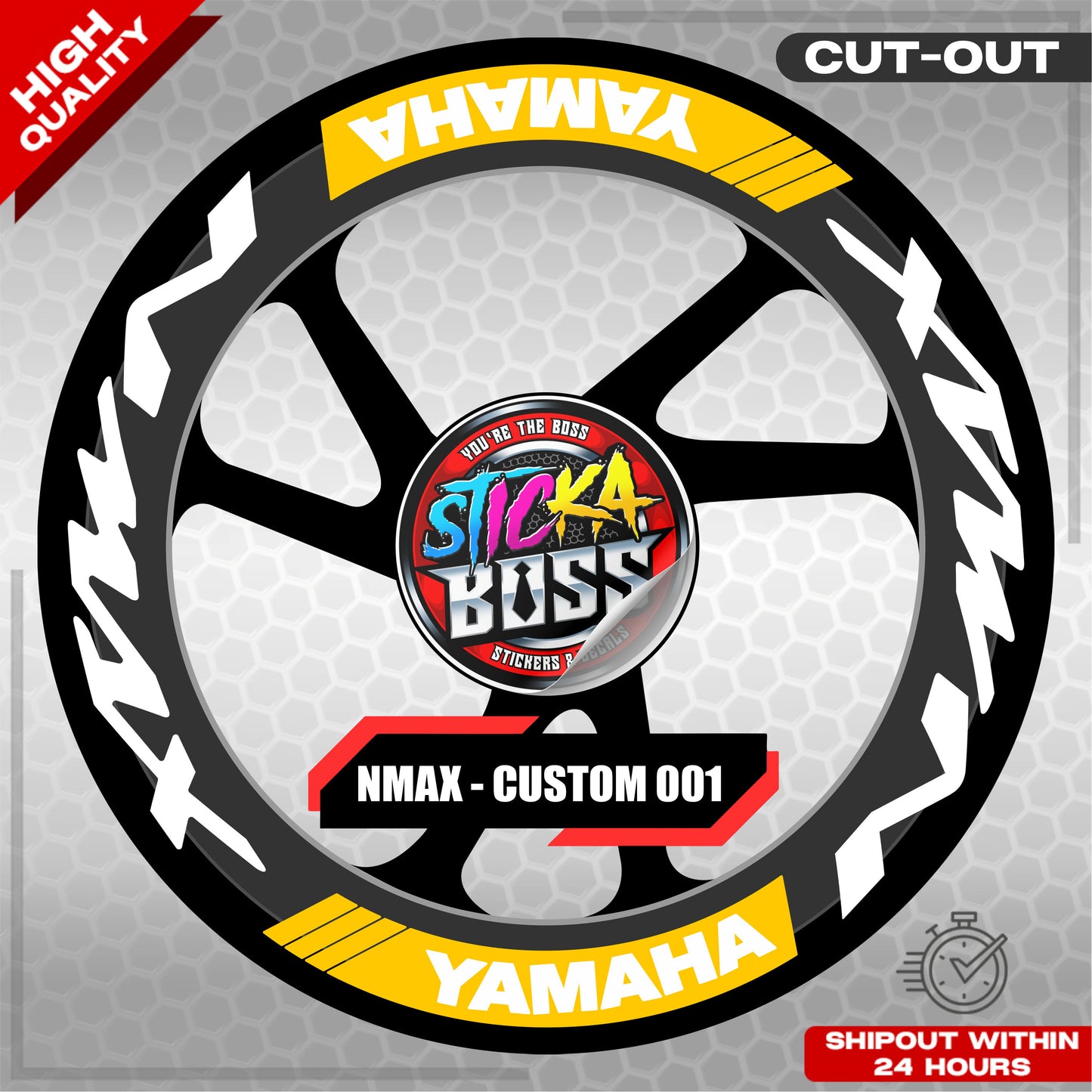 NMAX 155 MAGS STICKER SET ( 2 MAGS ) - CUSTOM 001 | VINYL WATERPROOF CUT-OUT DECALS