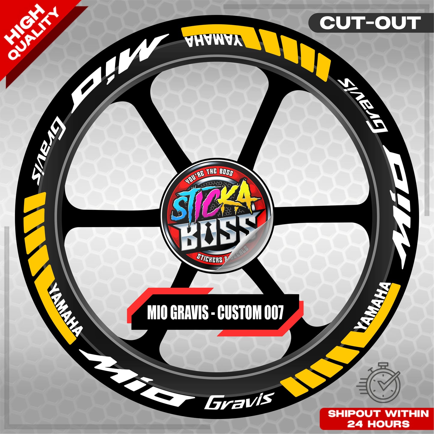 MIO GRAVIS MAG STICKER SET ( 2 MAGS ) - CUSTOM 007 | VINYL WATERPROOF CUT-OUT DECALS