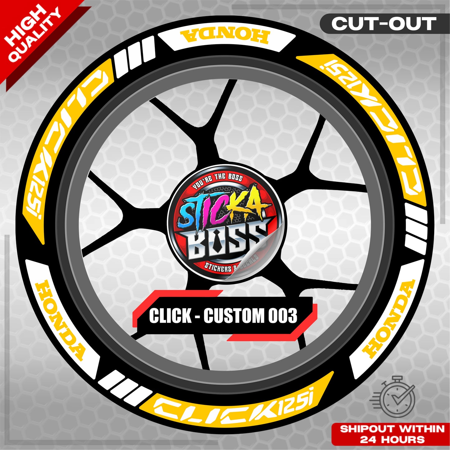 CLICK 125 MAGS STICKER SET ( 2 MAGS ) - CUSTOM 003 | VINYL WATERPROOF CUT-OUT DECALS