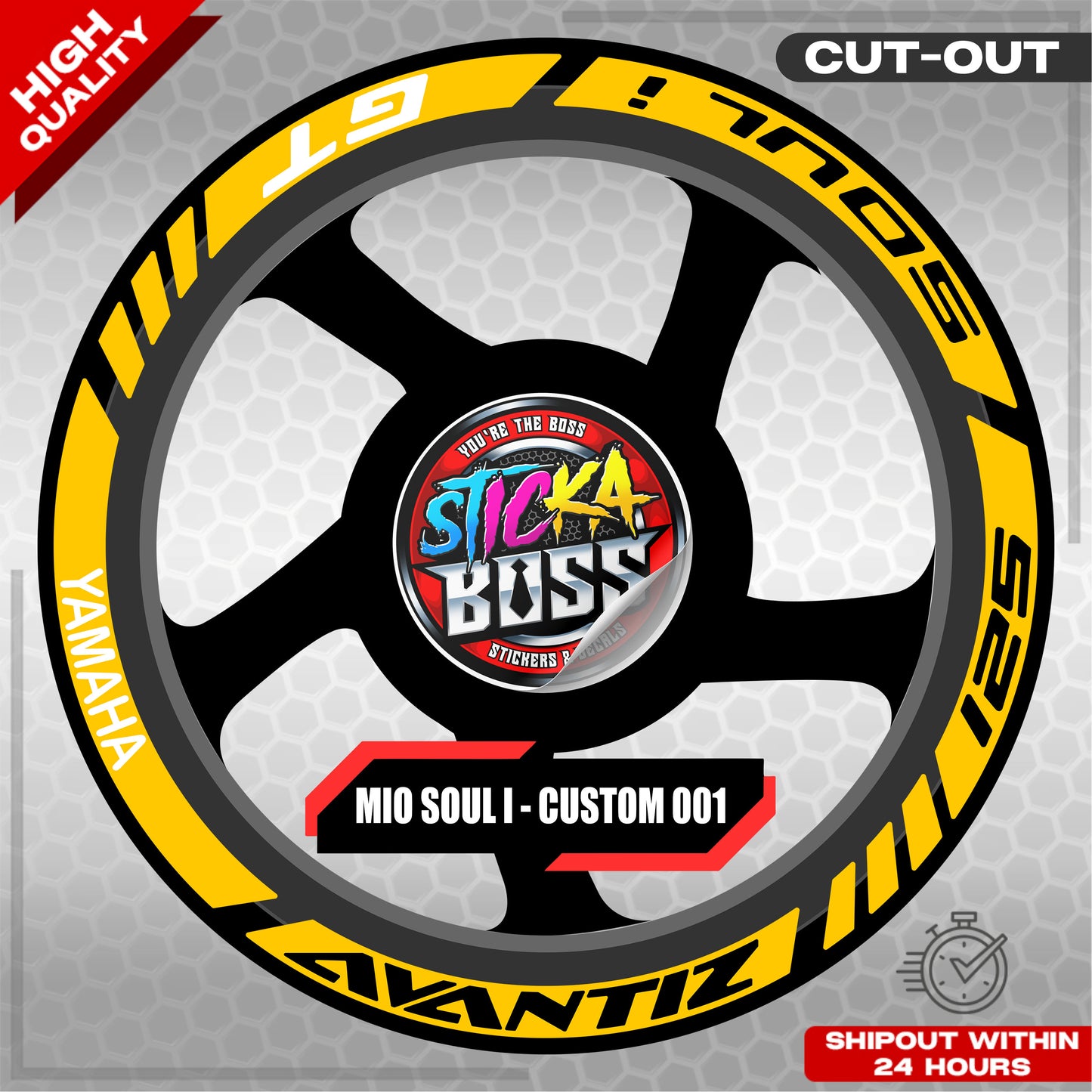 MIO SOUL I 125 MAGS STICKER SET  ( 2 MAGS ) - CUSTOM 001 | VINYL WATERPROOF CUT-OUT DECALS