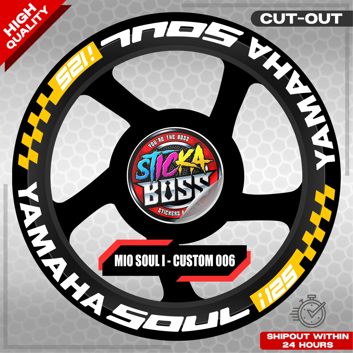 MIO SOUL I 125 MAG STICKER SET ( 2 MAGS ) - CUSTOM 006 | VINYL WATERPROOF CUT-OUT DECALS