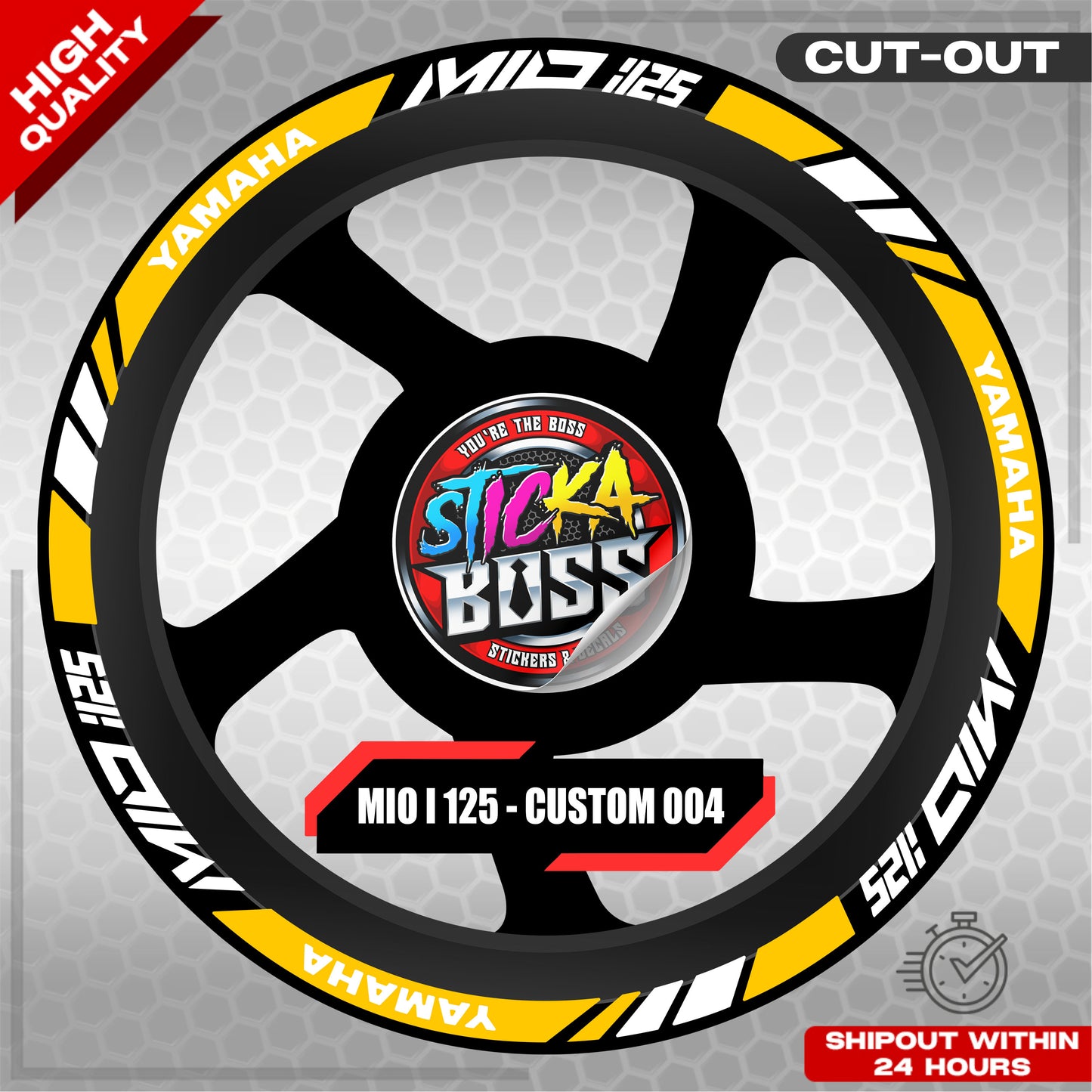 MIO I 125 MAG STICKER SET  ( 2 MAGS ) - CUSTOM 004 | VINYL WATERPROOF CUT-OUT DECALS