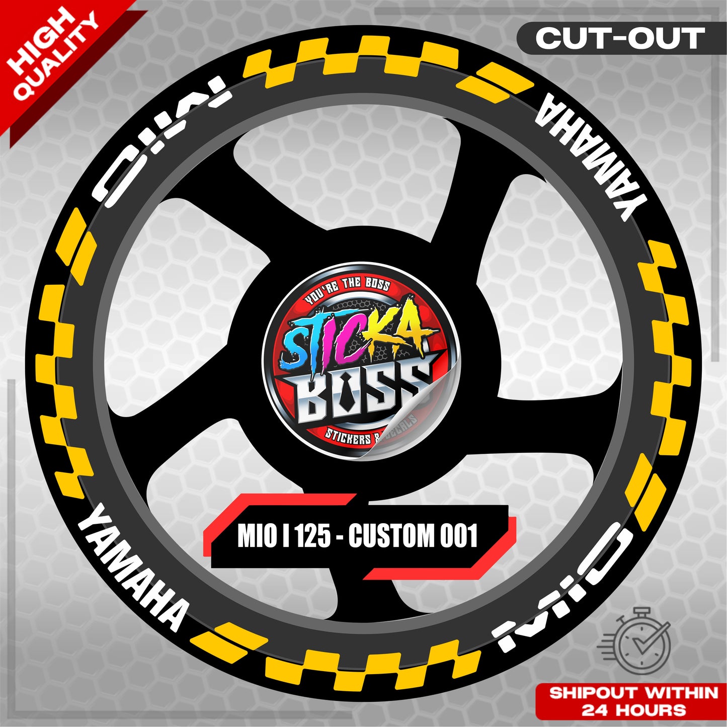 MIO I 125 MAGS STICKER SET ( 2 MAGS ) - CUSTOM 001 | VINYL WATERPROOF CUT-OUT DECALS