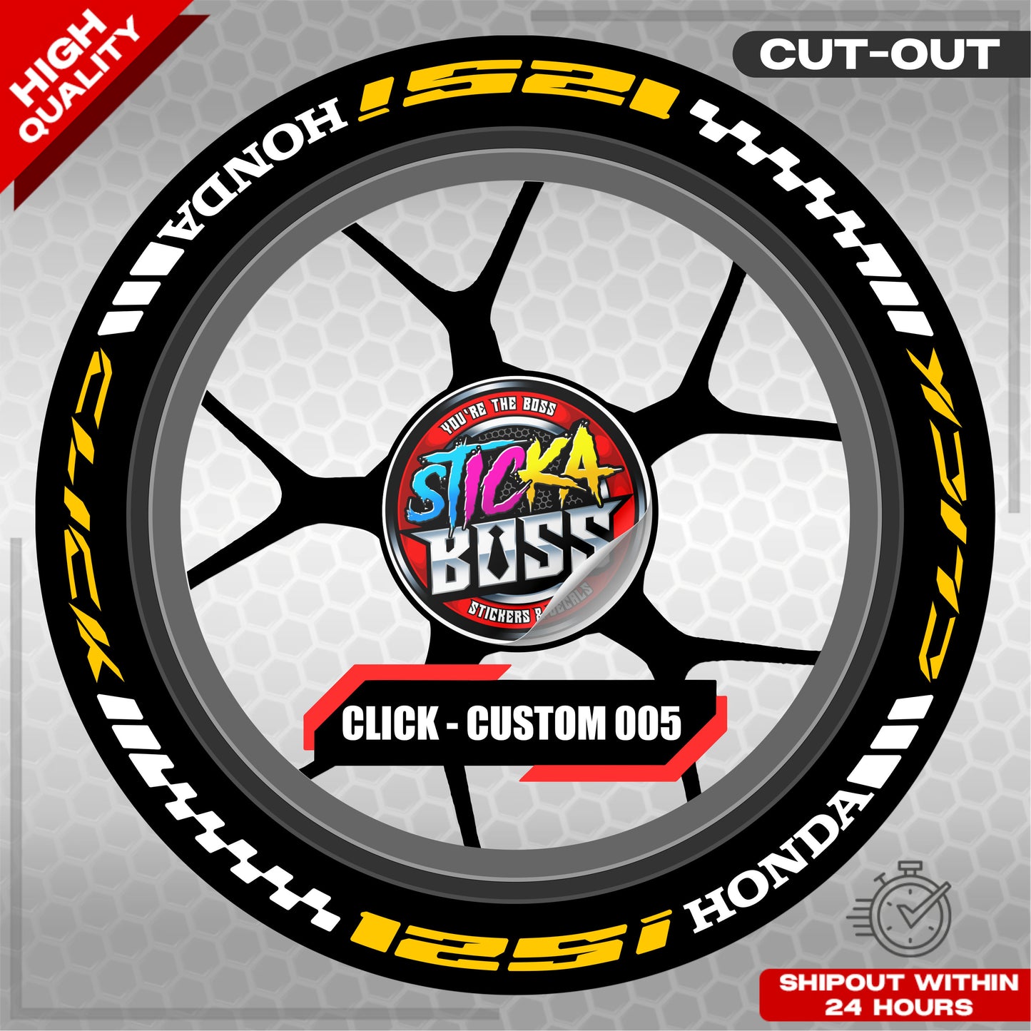 CLICK 125 / 150 / 160 MAGS STICKER SET  ( 2 MAGS ) - CUSTOM 005 | VINYL WATERPROOF CUT-OUT DECALS