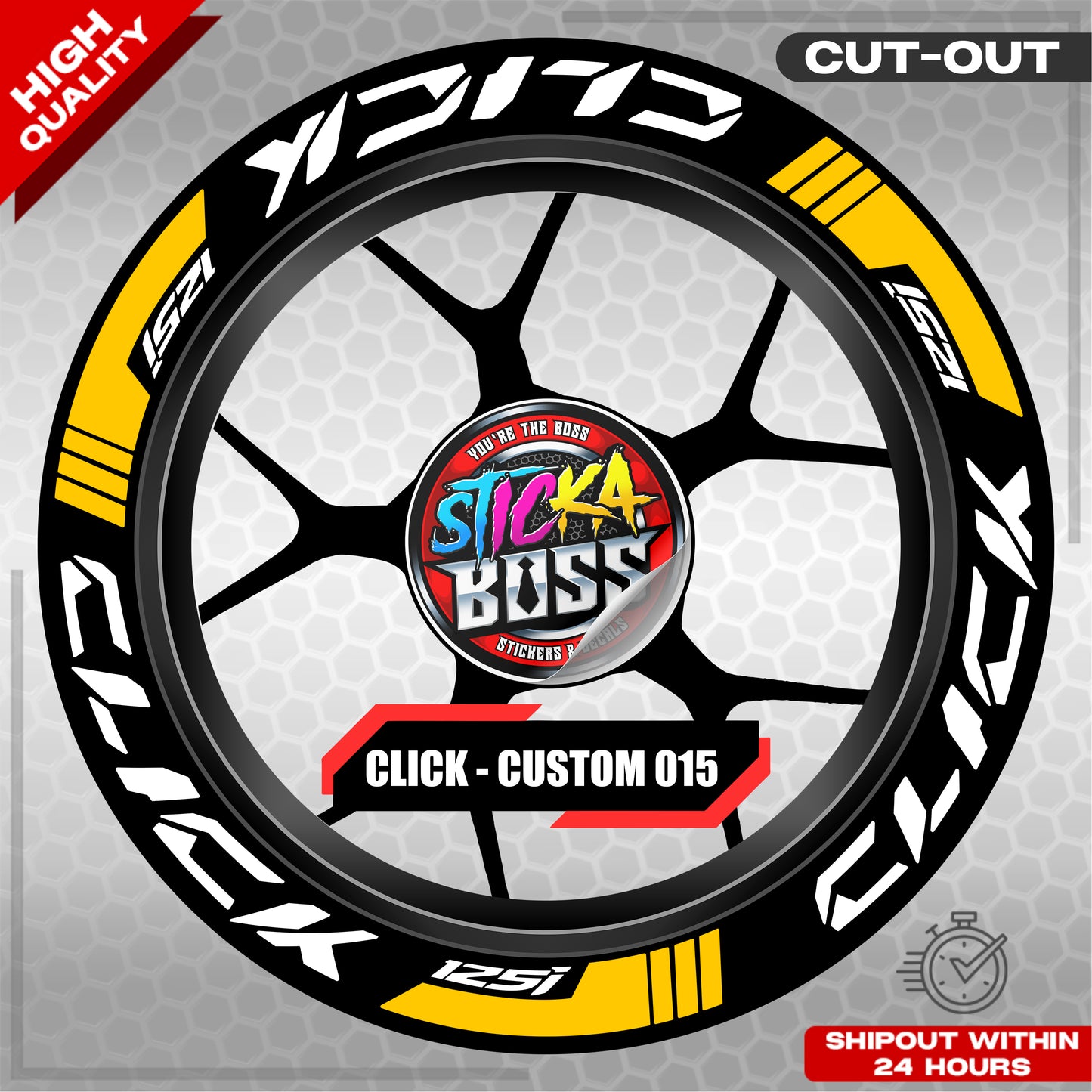 CLICK 125 MAG STICKER SET ( 2 MAGS ) - CUSTOM 015 | VINYL WATERPROOF CUT-OUT DECALS