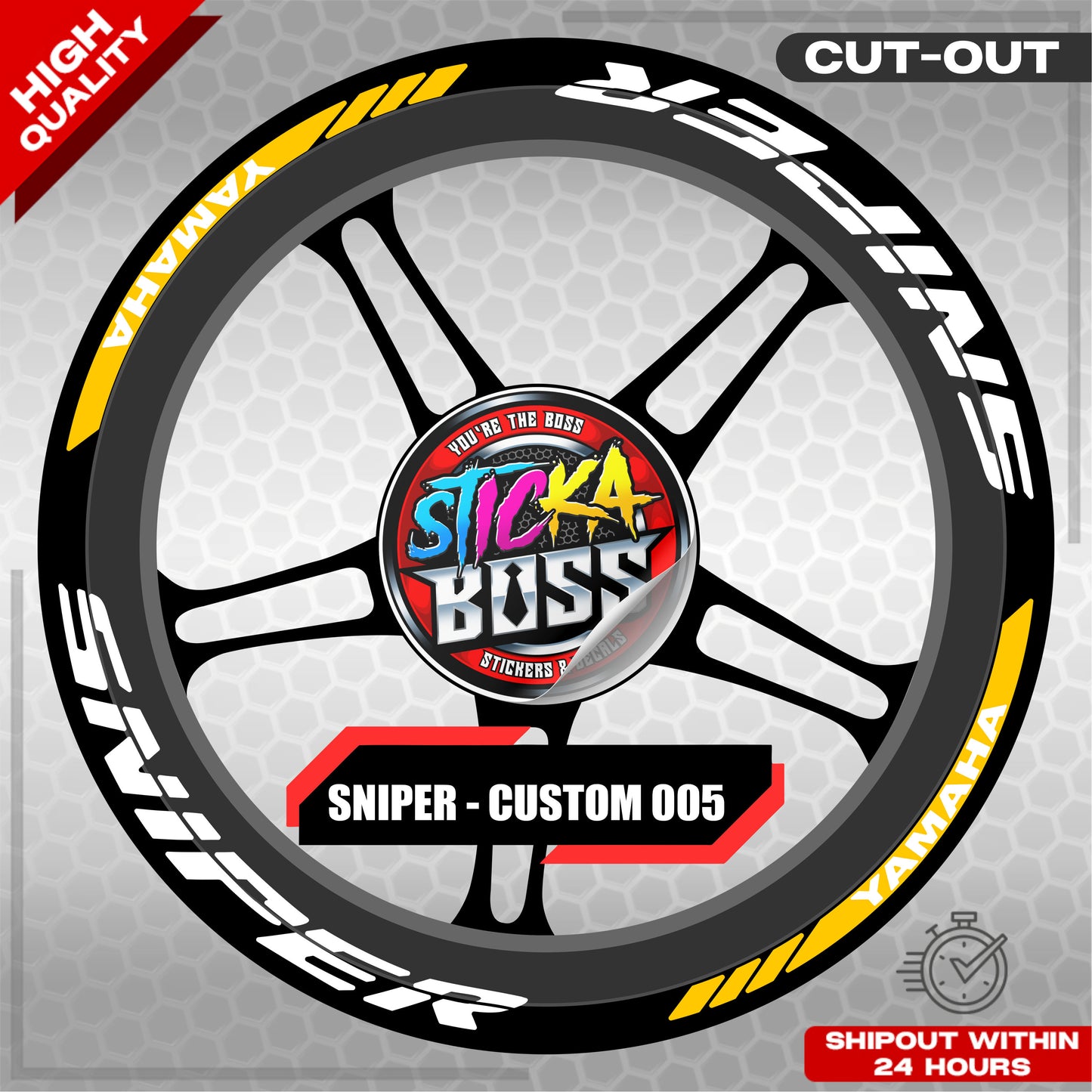 SNIPER 150 / 155 MAGS STICKER SET  ( 2 MAGS ) - CUSTOM 005 | VINYL WATERPROOF CUT-OUT DECALS