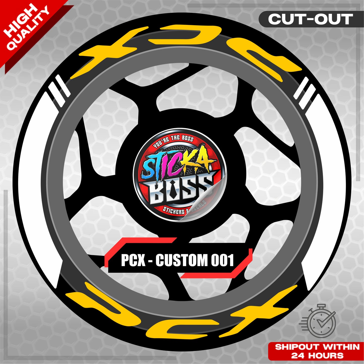 PCX 150 / 160 MAGS STICKER SET  ( 2 MAGS ) - CUSTOM 001 | VINYL WATERPROOF CUT-OUT DECALS