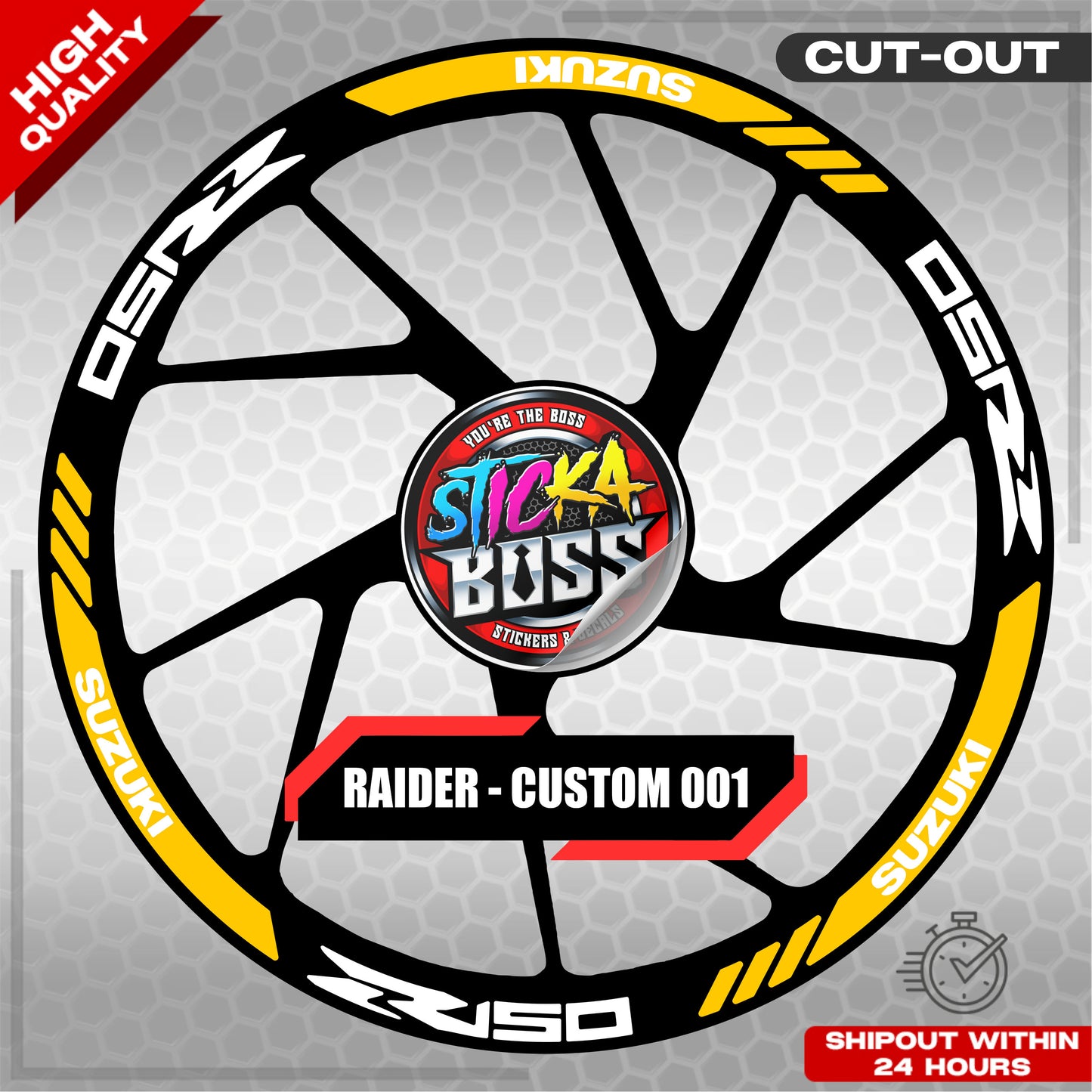 RAIDER R150 MAG STICKER SET ( 2 MAGS ) - CUSTOM 001 | VINYL WATERPROOF CUT-OUT DECALS