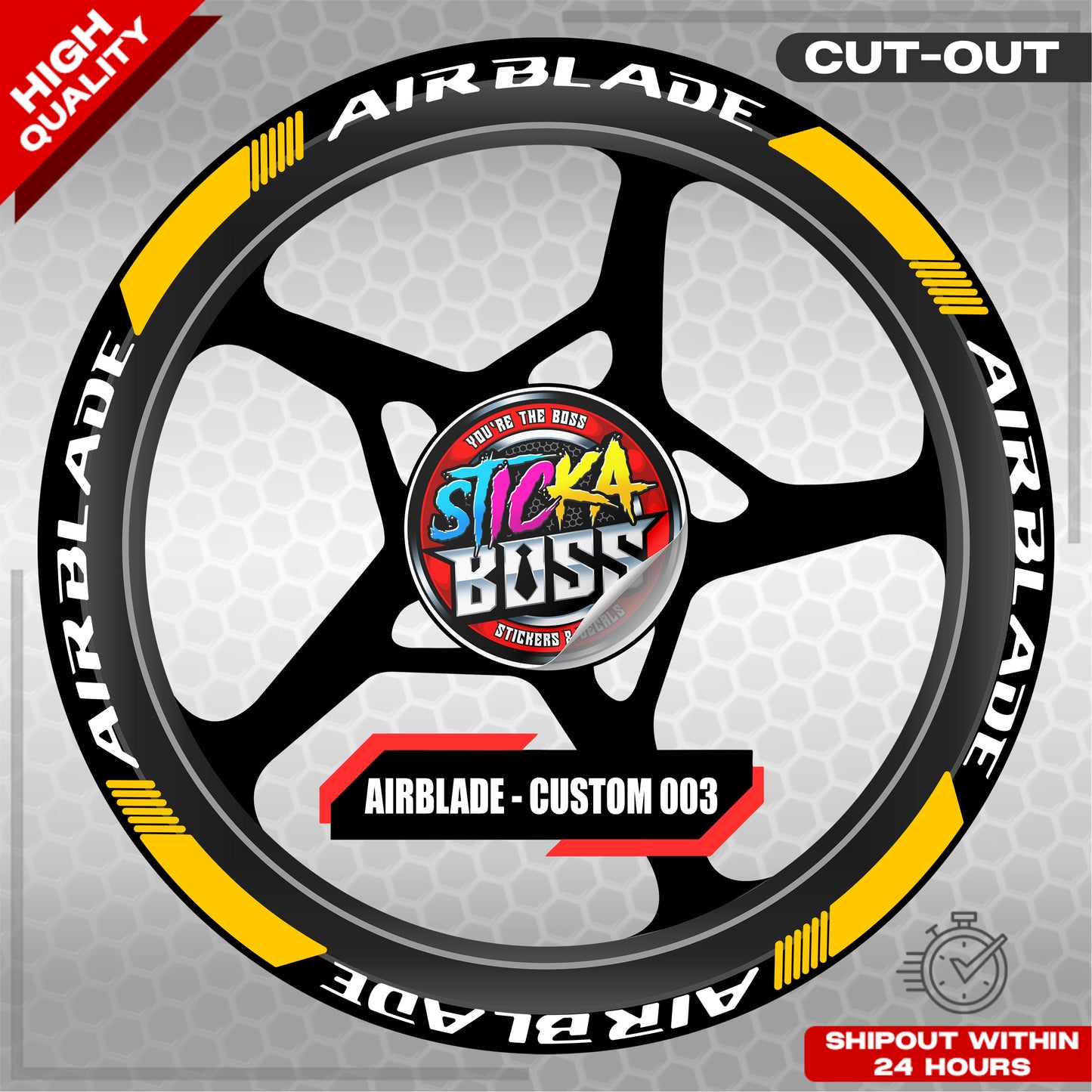 AIRBLADE 150 / 160 MAG STICKER SET ( 2 MAGS ) - CUSTOM 003 | VINYL WATERPROOF CUT-OUT DECALS