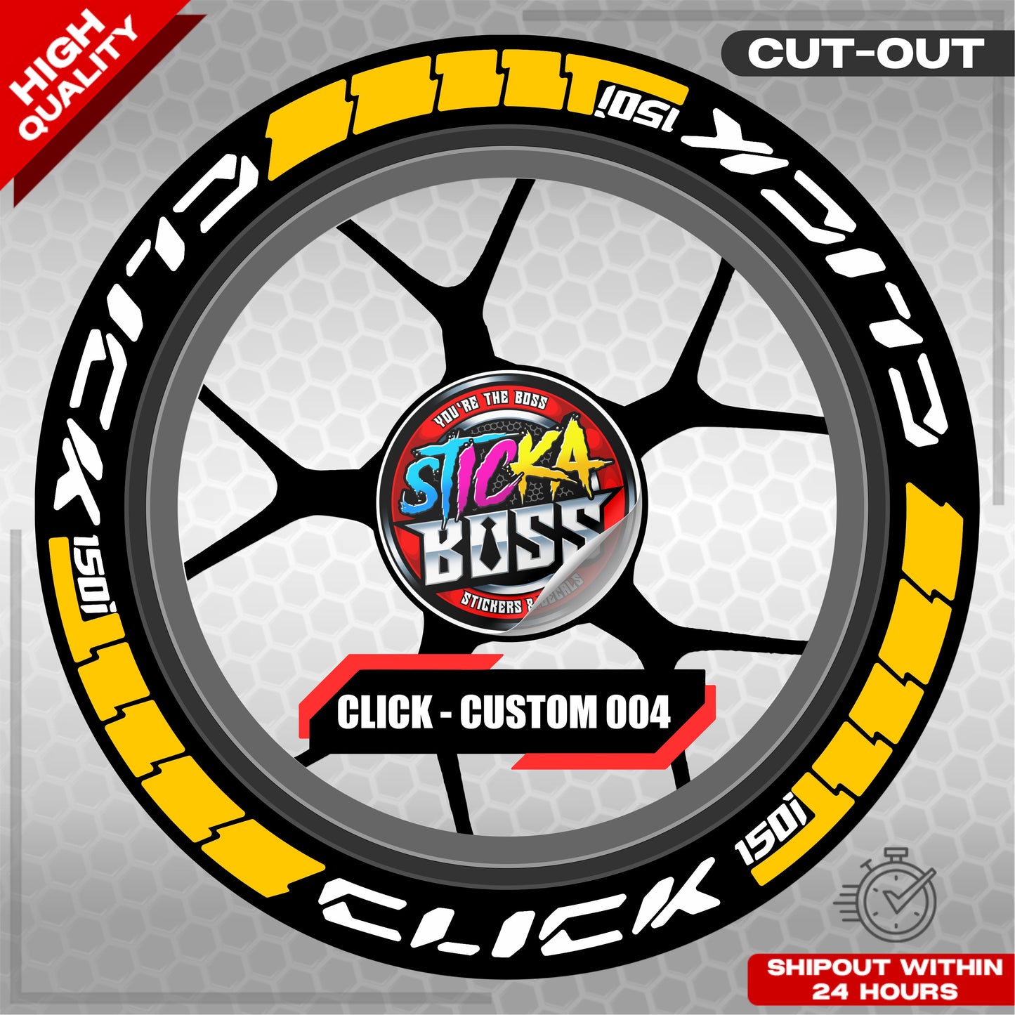 CLICK 150 MAGS STICKER SET ( 2 MAGS ) - CUSTOM 004 | VINYL WATERPROOF CUT-OUT DECALS