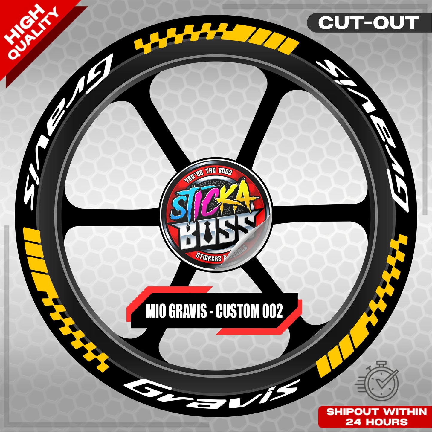 MIO GRAVIS MAG STICKER SET ( 2 MAGS ) - CUSTOM 002 | VINYL WATERPROOF CUT-OUT DECALS