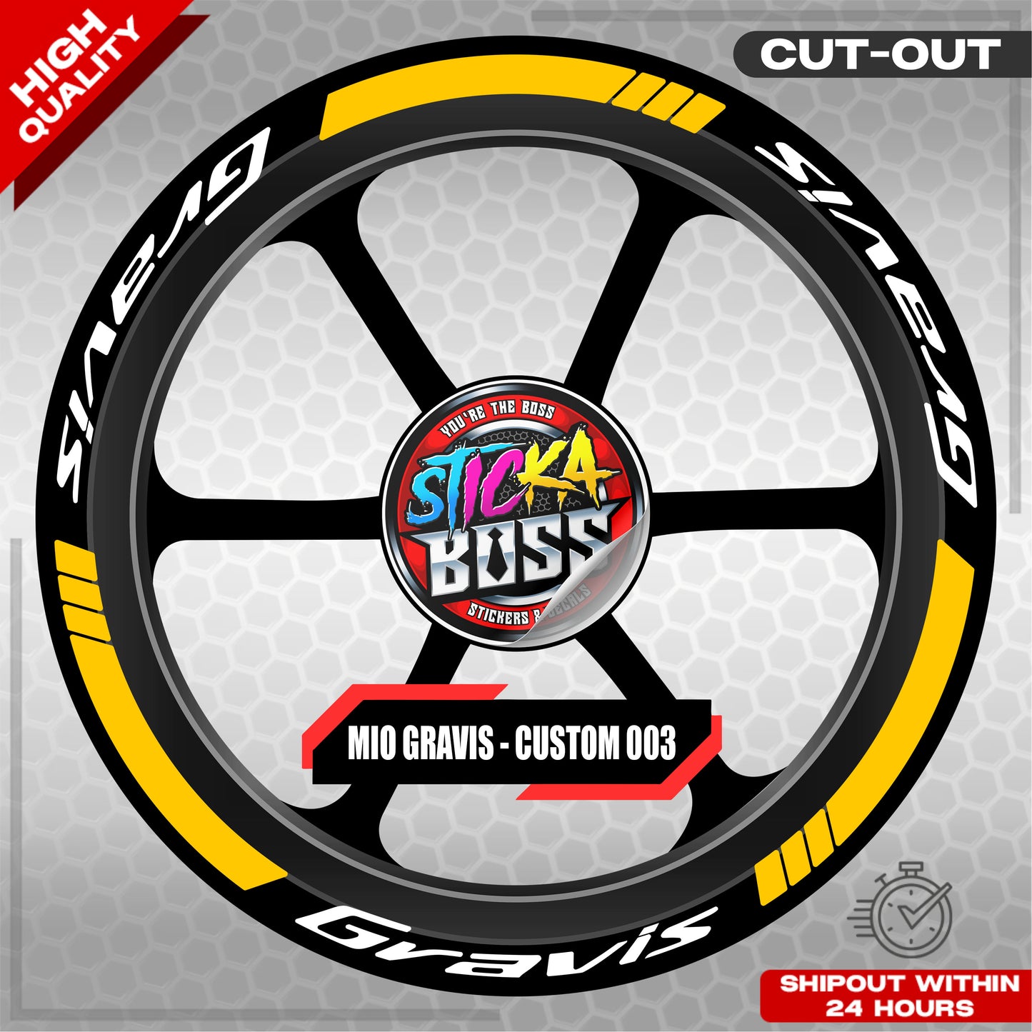 MIO GRAVIS MAG STICKER SET ( 2 MAGS ) - CUSTOM 003 | VINYL WATERPROOF CUT-OUT DECALS