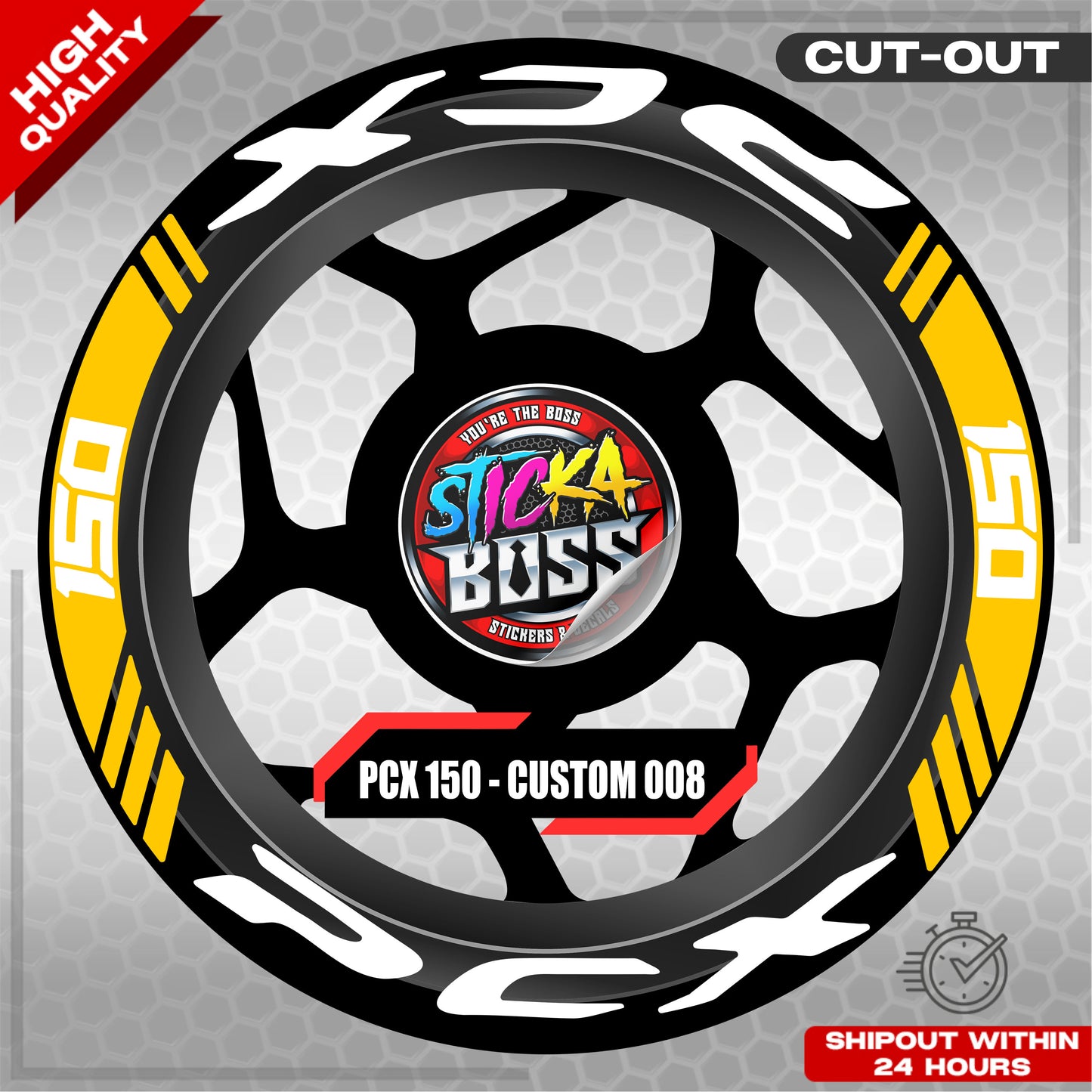 PCX 150 MAG STICKER SET ( 2 MAGS ) - CUSTOM 008 | VINYL WATERPROOF CUT-OUT DECALS