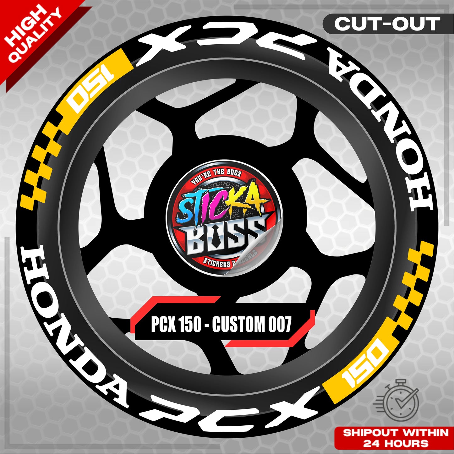 PCX 150 MAG STICKER SET ( 2 MAGS ) - CUSTOM 007 | VINYL WATERPROOF CUT-OUT DECALS