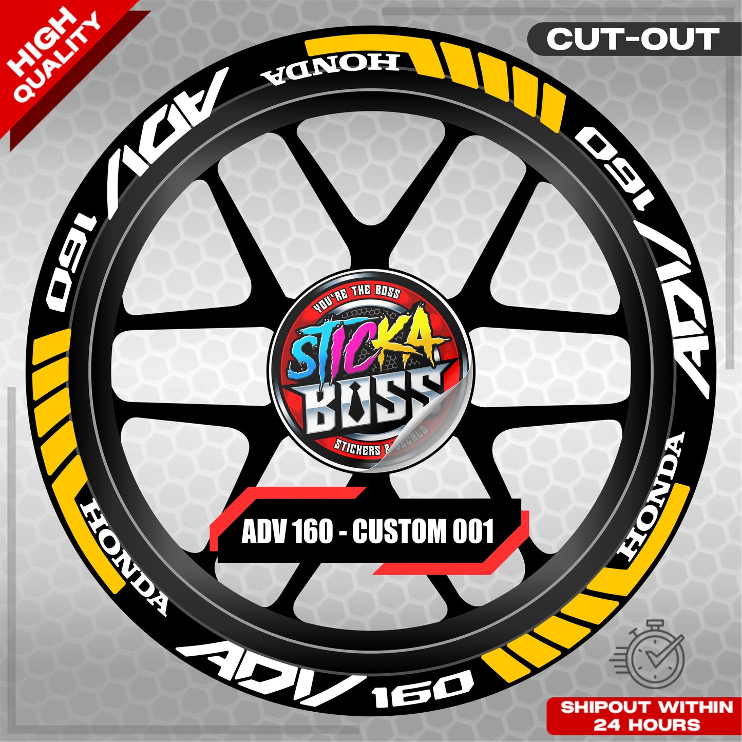 ADV 160 MAG STICKER SET ( 2 MAGS ) - CUSTOM 001 | VINYL WATERPROOF CUT-OUT DECALS