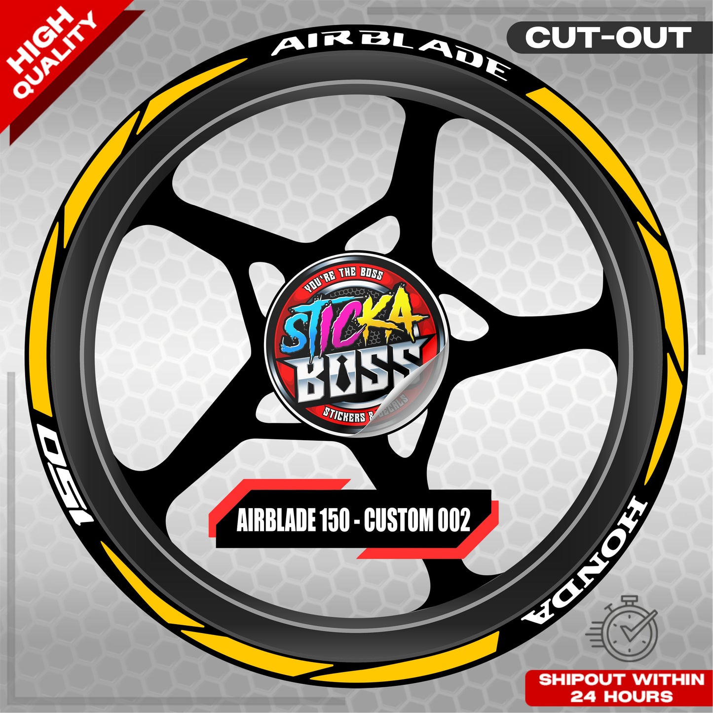 AIRBLADE 150 MAG STICKER SET ( 2 MAGS ) - CUSTOM 002 | VINYL WATERPROOF CUT-OUT DECALS