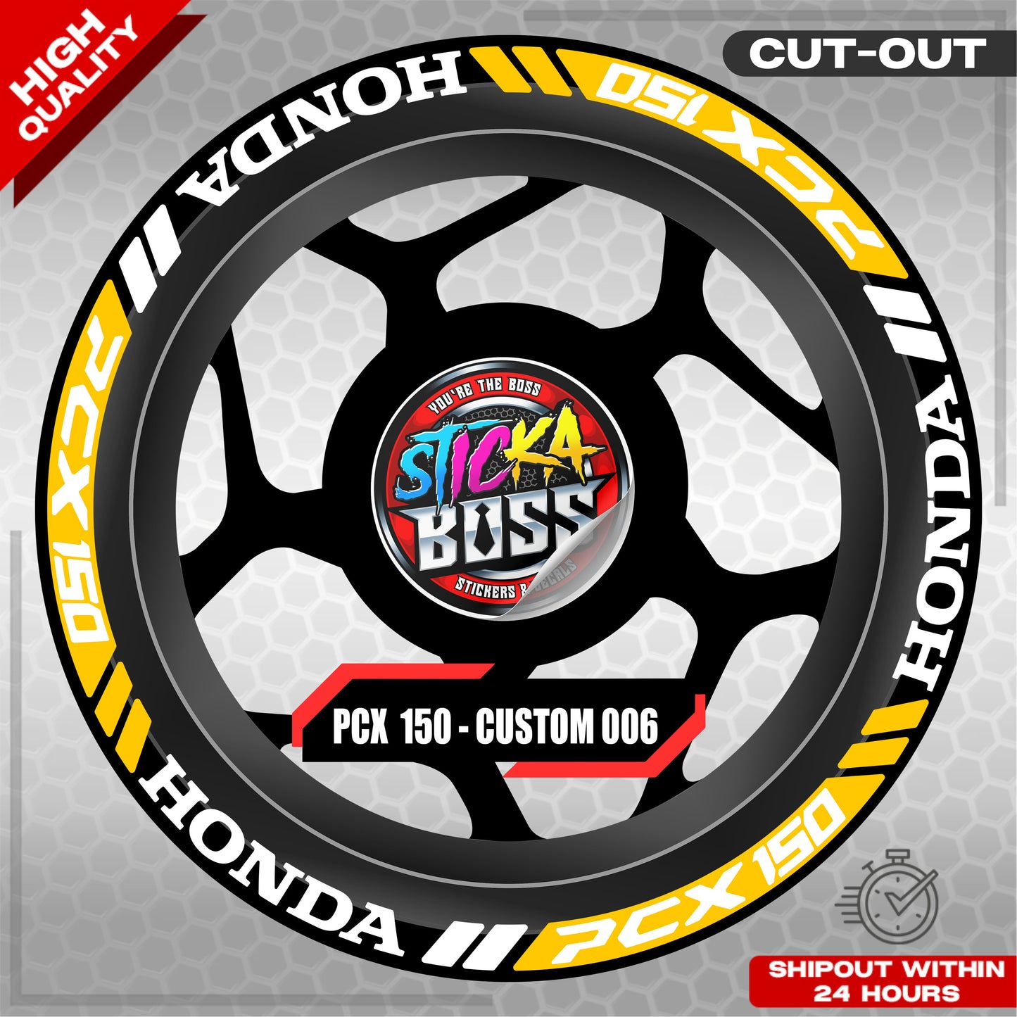 PCX 150 MAG STICKER SET ( 2 MAGS ) - CUSTOM 006 | VINYL WATERPROOF CUT-OUT DECALS