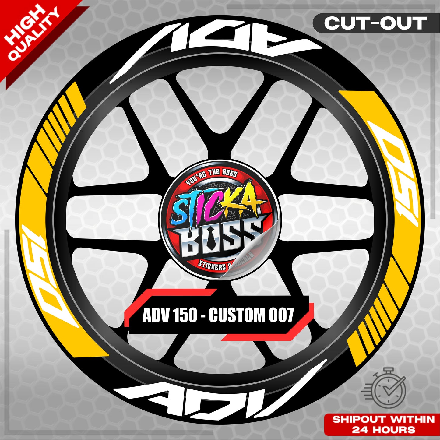 ADV 150 MAG STICKER SET ( 2 MAGS ) - CUSTOM 007 | VINYL WATERPROOF CUT-OUT DECALS