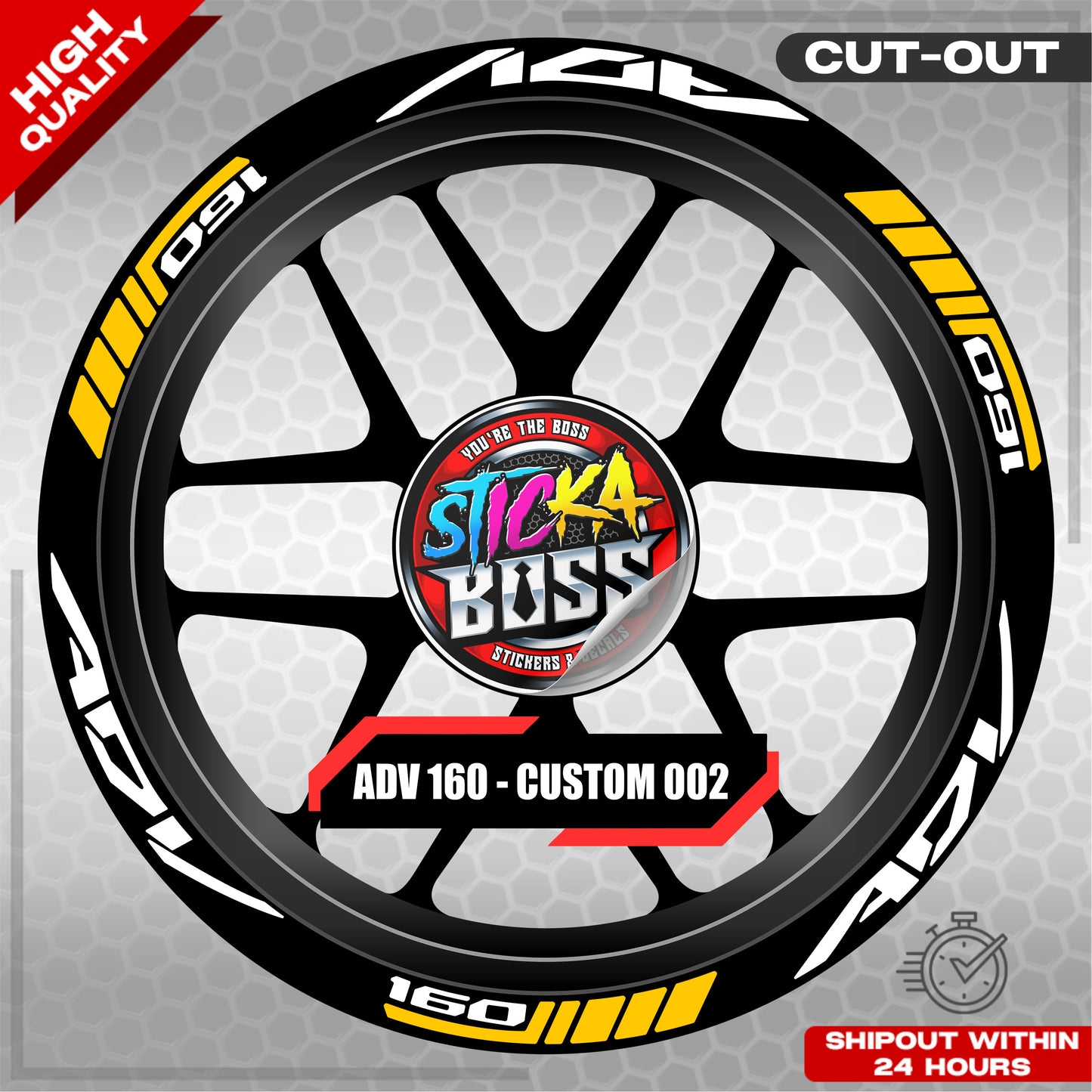 ADV 160 MAG STICKER SET ( 2 MAGS ) - CUSTOM 002 | VINYL WATERPROOF CUT-OUT DECALS