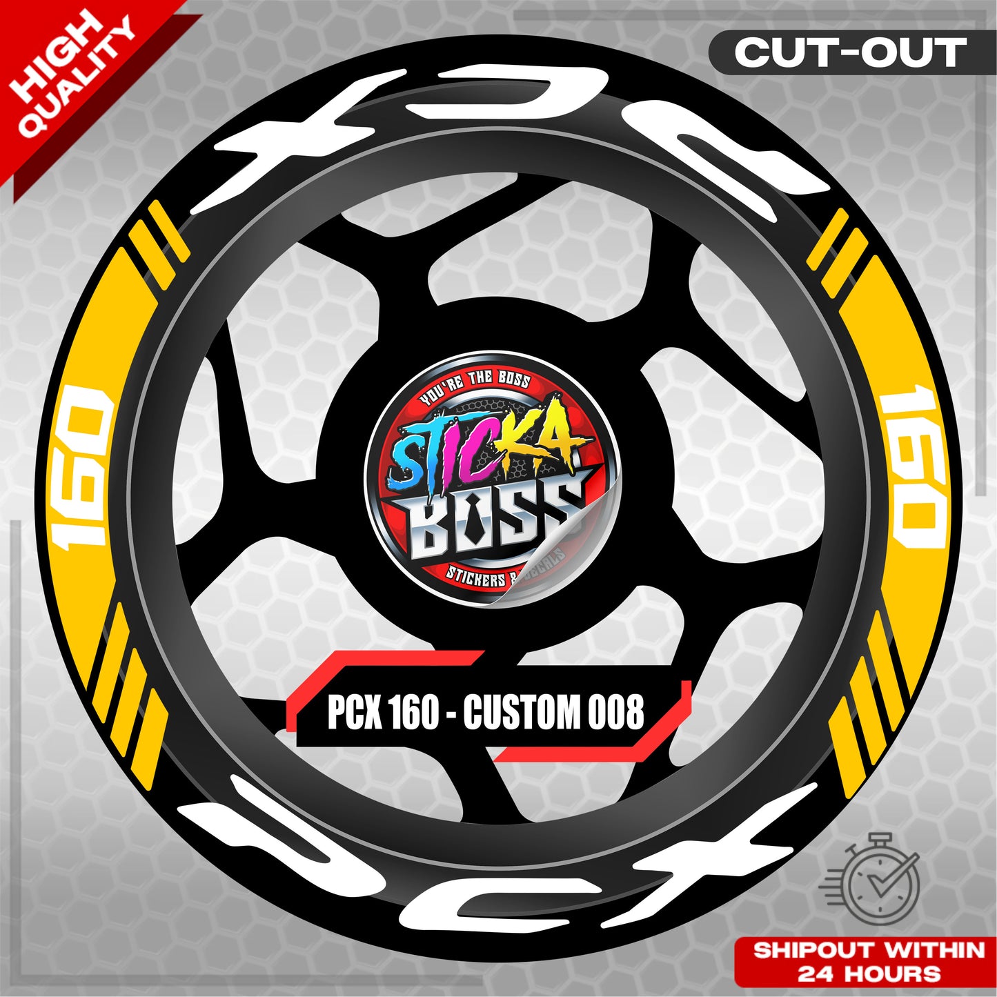 PCX 160 MAG STICKER SET ( 2 MAGS ) - CUSTOM 008 | VINYL WATERPROOF CUT-OUT DECALS