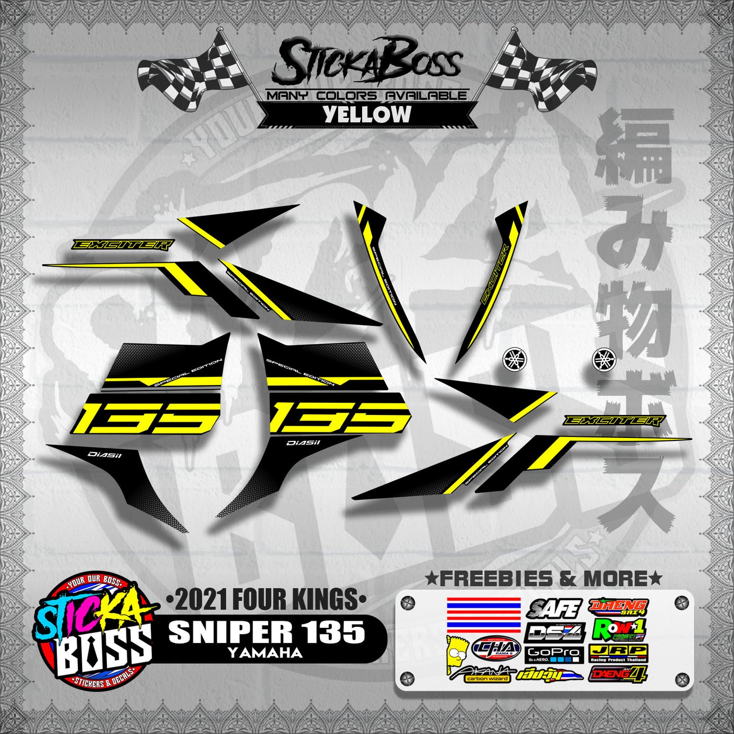 SNIPER 135 DECALS ( 2021 FOUR KINGS )【WITH FREEBIES】