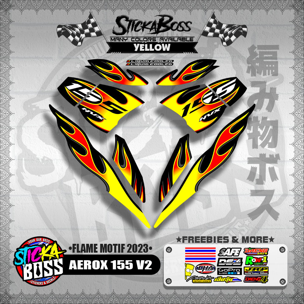 AEROX 155 V2 ( FLAME MOTIF 2023 )【WITH FREEBIES】