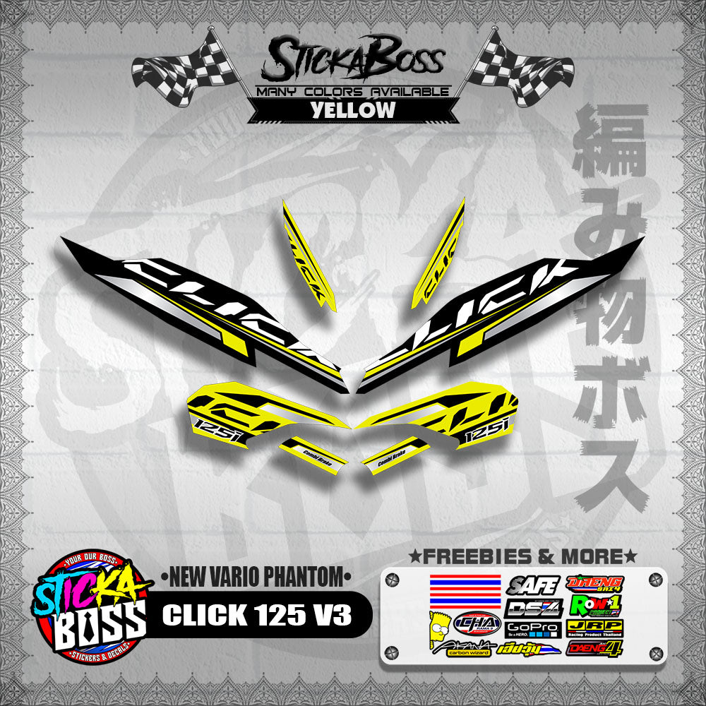 CLICK 125 V3 DECALS ( NEW VARIO PHANTOM )【WITH FREEBIES】