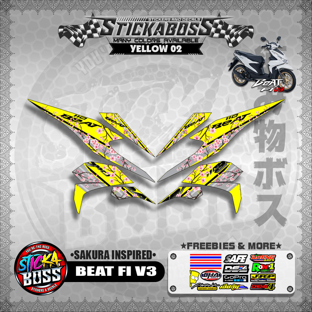 BEAT V3 STICKER DECALS ( SAKURA INSPIRED )【WITH FREEBIES】