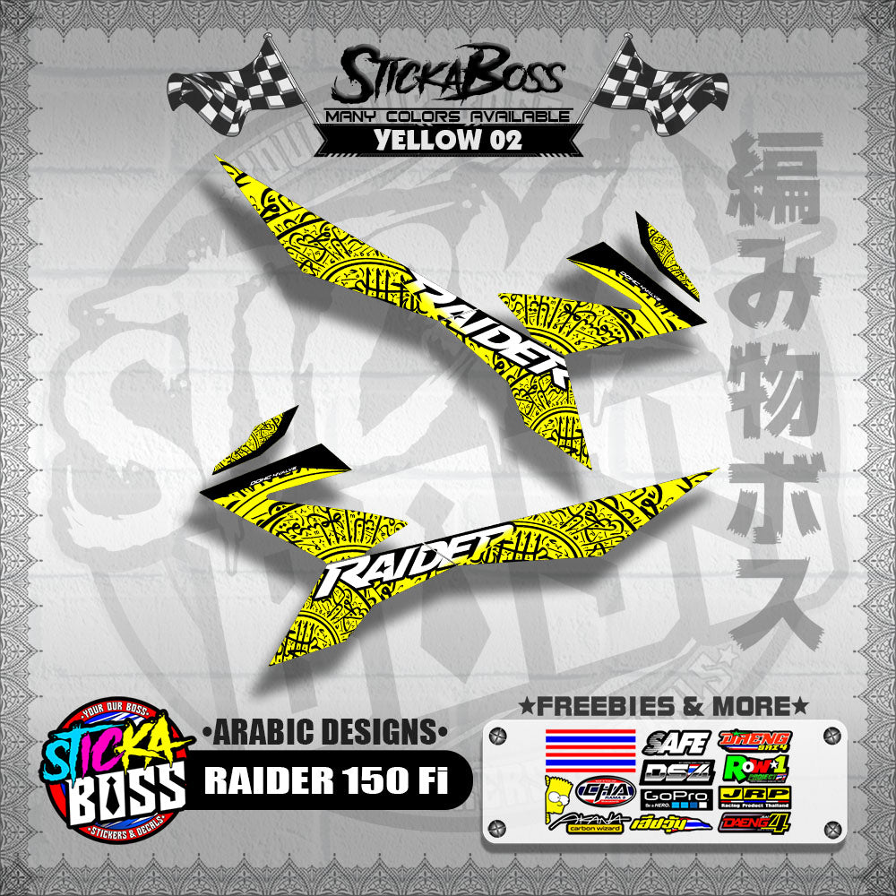 RAIDER 150 Fi DECALS ( ARABIC DESIGNS )【WITH FREEBIES】