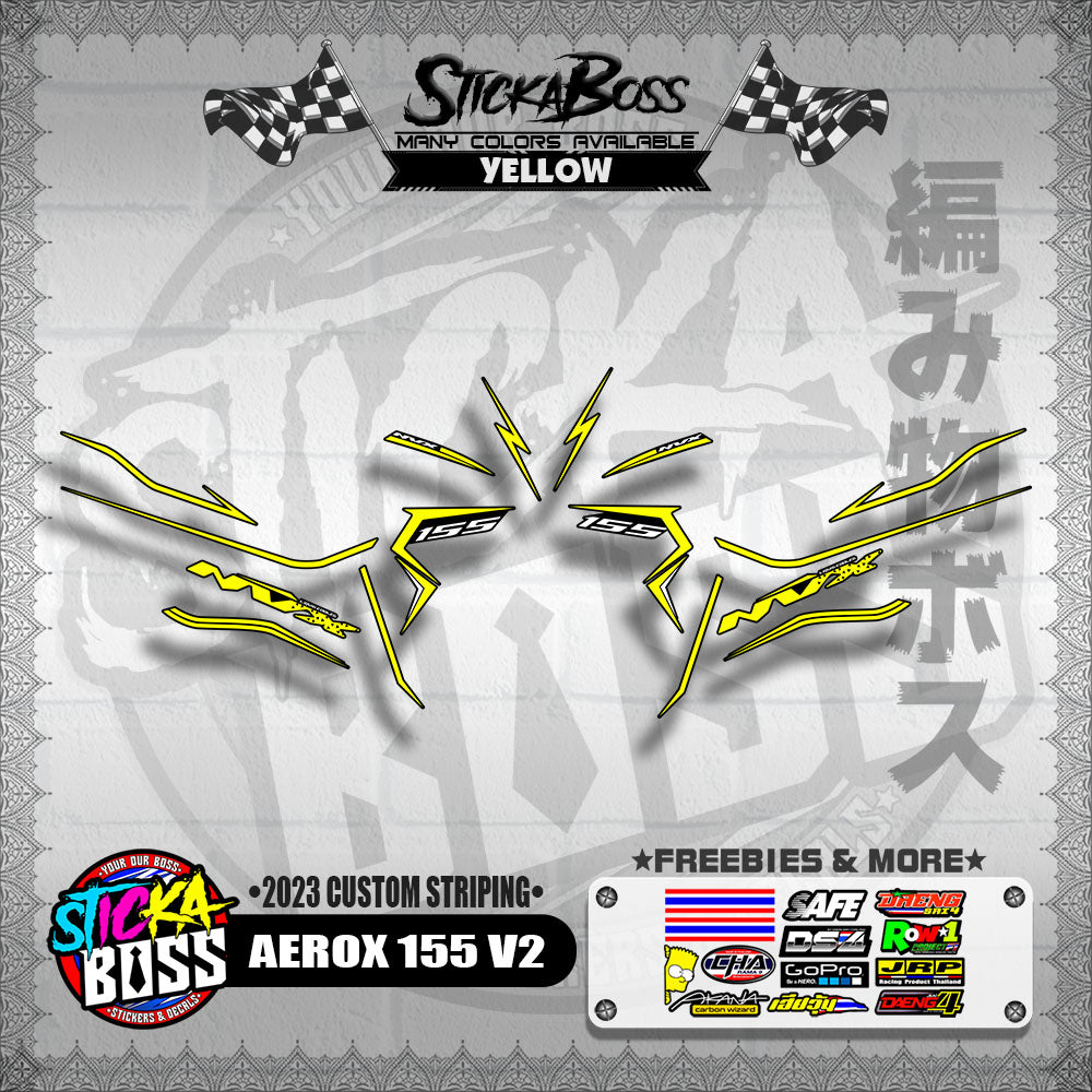 AEROX 155 V2 DECALS ( 2023 CUSTOM STRIPING )【WITH FREEBIES】