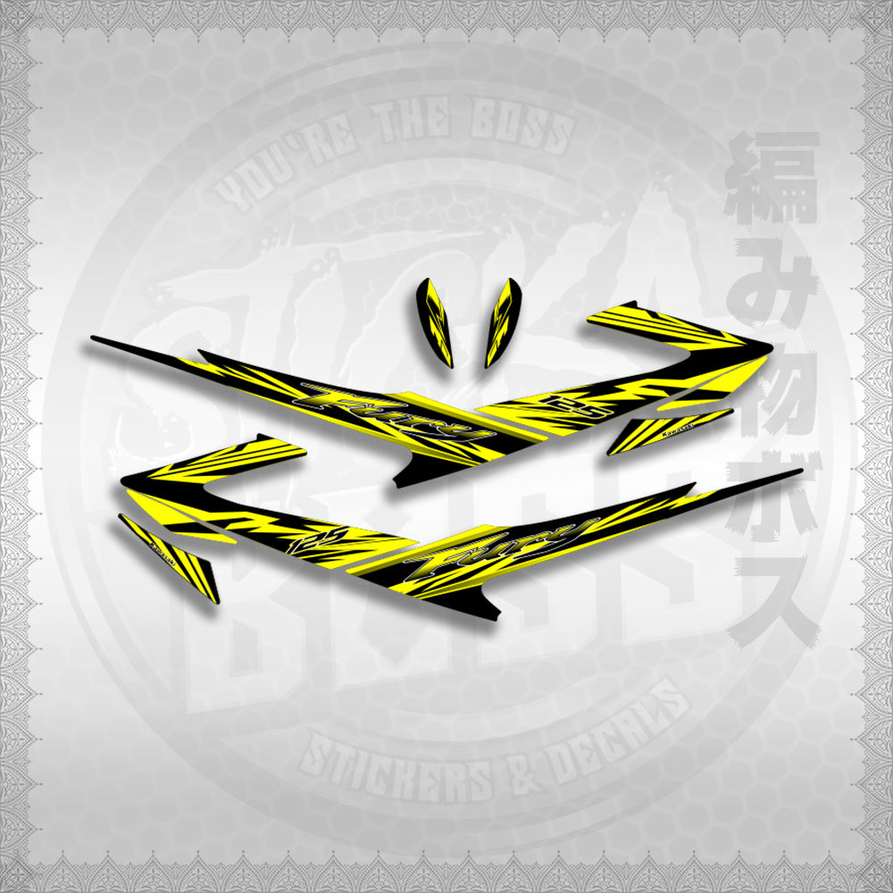 FURY 125 LUEFI RACE FLARE STICKER DECALS By STICKABOSS (SOFIE LAMINATED WATERPROOF)