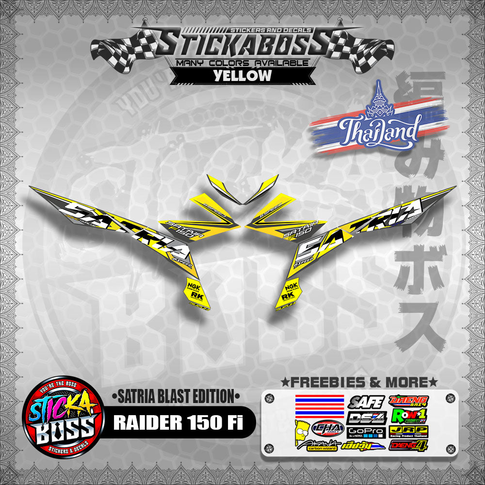 SUZUKI RAIDER 150 Fi Thai Decals ( Satria Blast Edition )【WITH FREEBIES】Thailand Concept