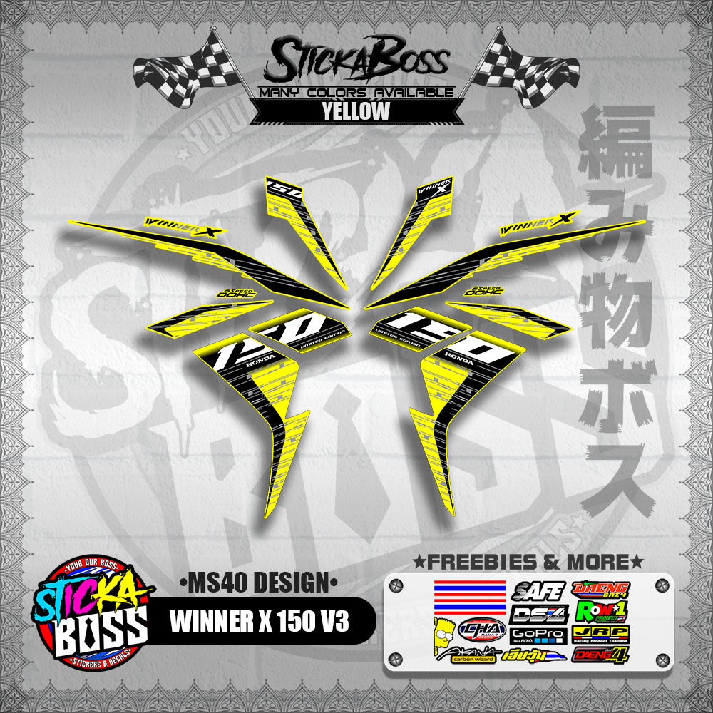 WINNER X 150 V3 DECALS ( MS40 DESIGN )【WITH FREEBIES】