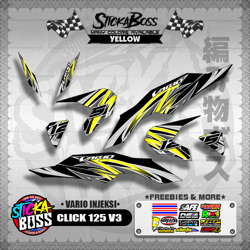CLICK 125 V3 DECALS ( VARIO INJEKSI )【WITH FREEBIES】