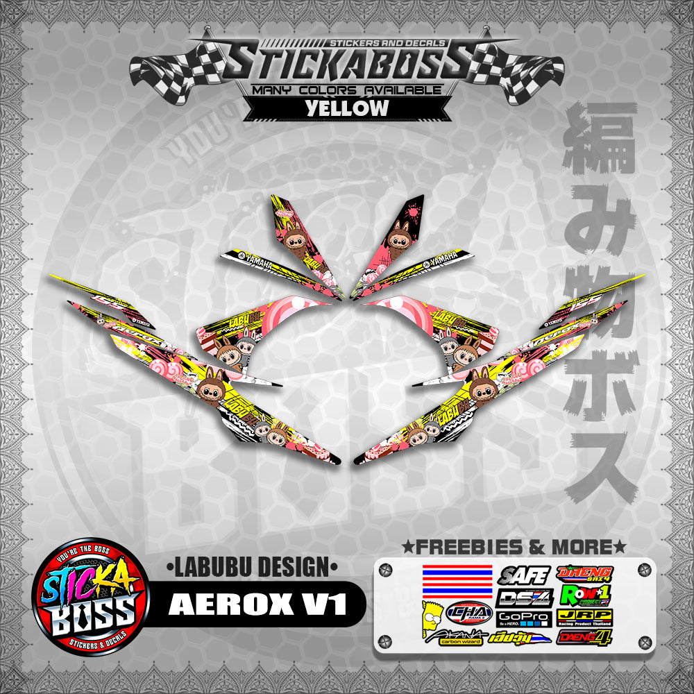 AEROX V1 STICKER DECALS ( LABUBU DESIGN )【WITH FREEBIES】