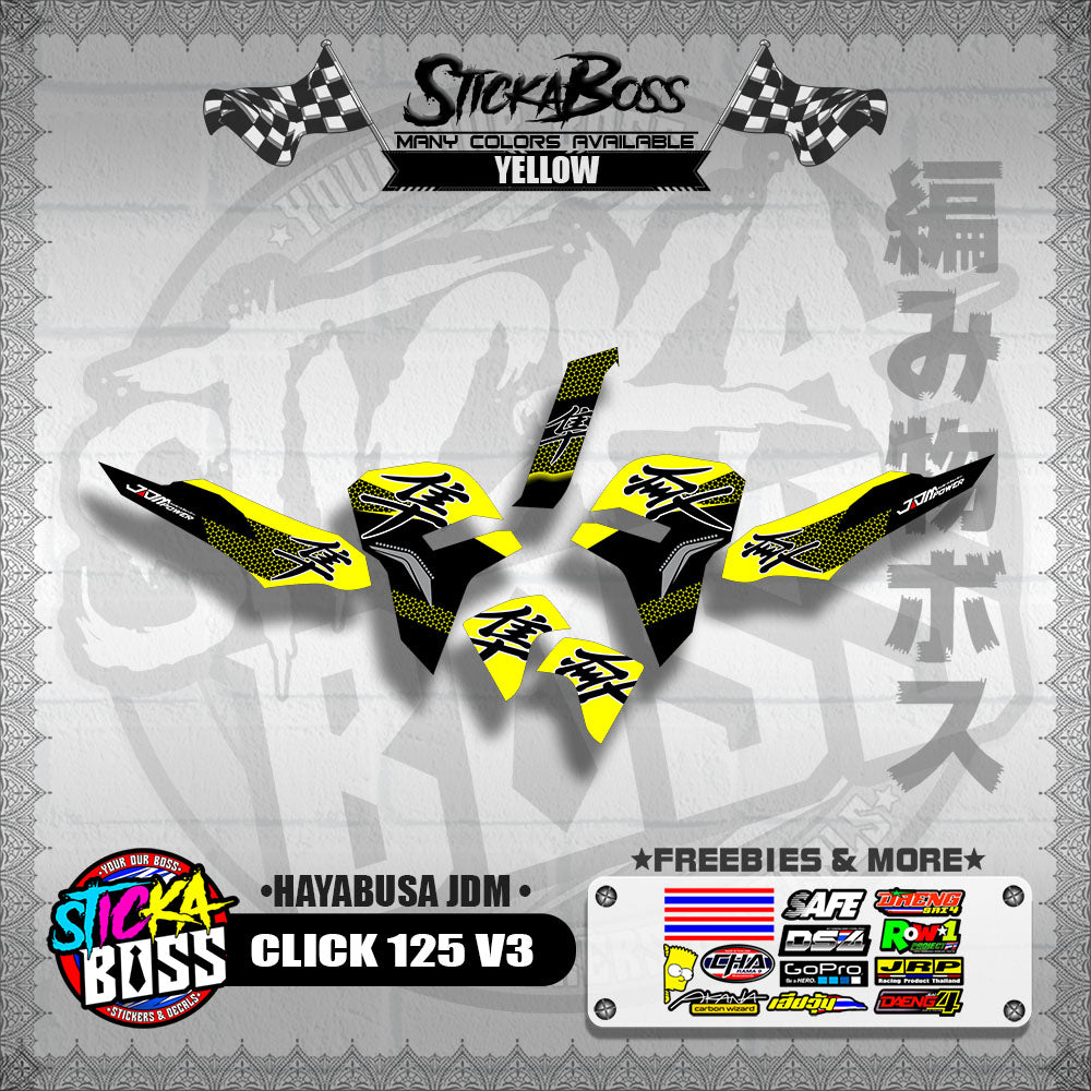 CLICK 125 V3 DECALS ( HAYABUSA JDM )【WITH FREEBIES】