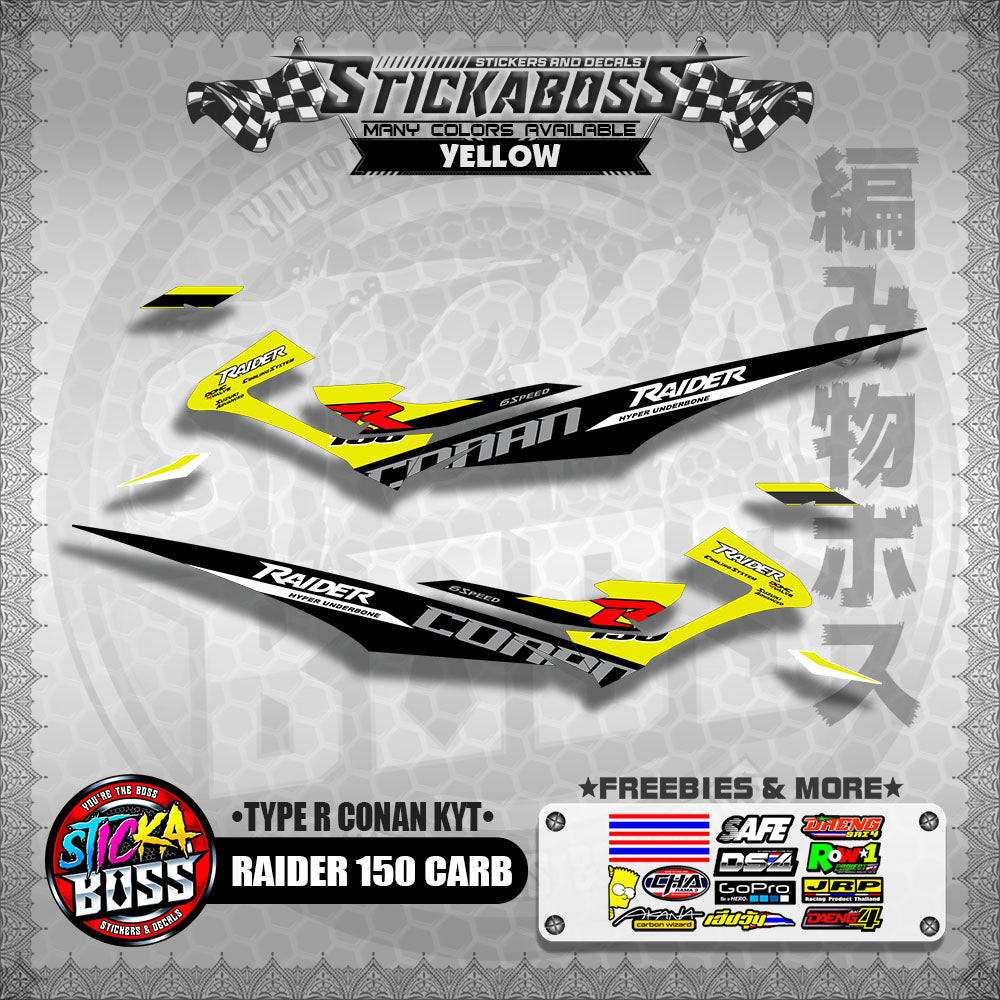 RAIDER 150 CARB DECALS ( TYPE R CONAN KYT )【WITH FREEBIES】