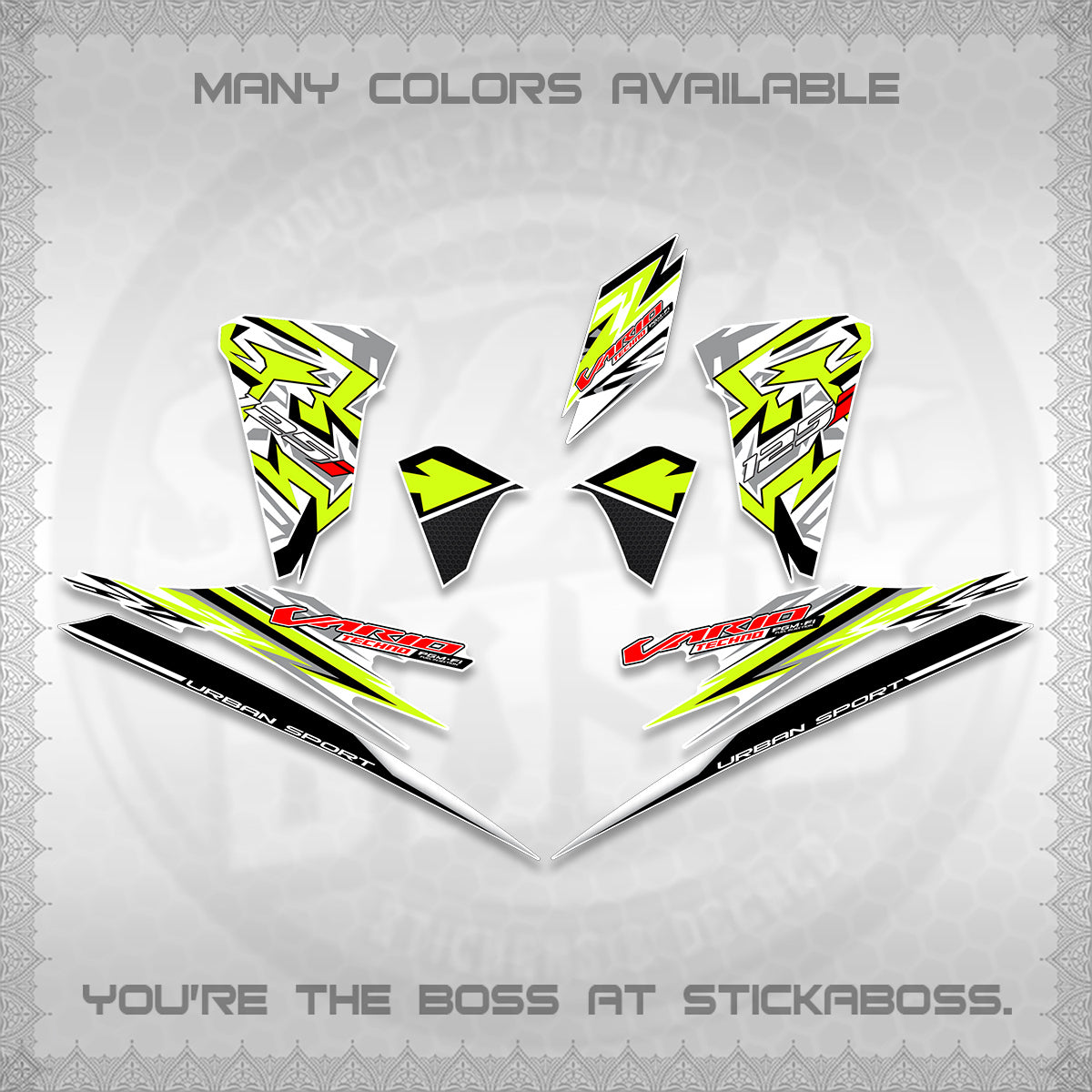 CLICK 125 V2 FOR WHITE INDO-MALAY VARIO DECALS (2026 CUSTOM V001 DESIGN)STICKER DECALS By STICKABOSS