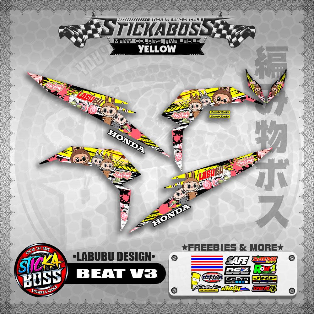 BEAT V3 STICKER DECALS ( LABUBU DESIGN )【WITH FREEBIES】