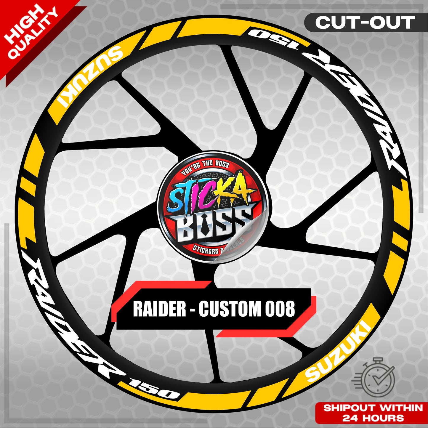 RAIDER R150 MAGS STICKER SET ( 2 MAGS ) - CUSTOM 008 | VINYL WATERPROOF CUT-OUT DECALS