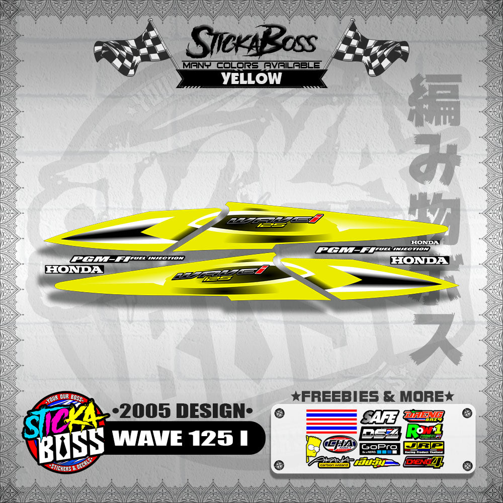 WAVE 125 I DECALS ( 2005 DESIGN )【WITH FREEBIES】