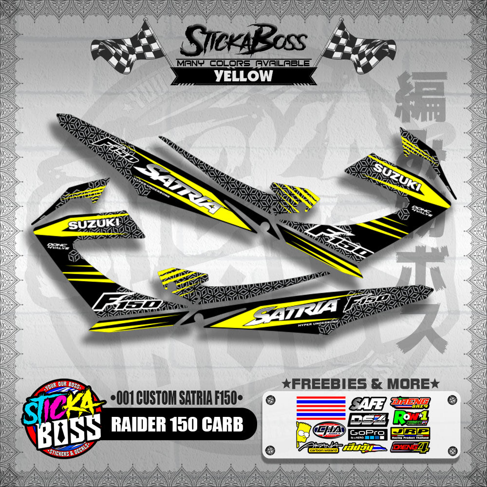 RAIDER 150 CARB DECALS ( 001 CUSTOM SATRIA F150 )【WITH FREEBIES】