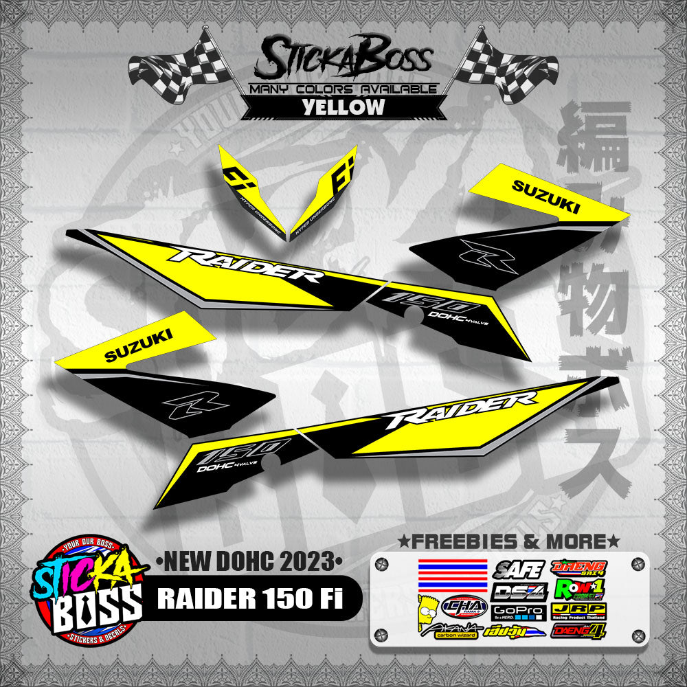 RAIDER 150 Fi DECALS ( NEW DOHC 2023 )【WITH FREEBIES】