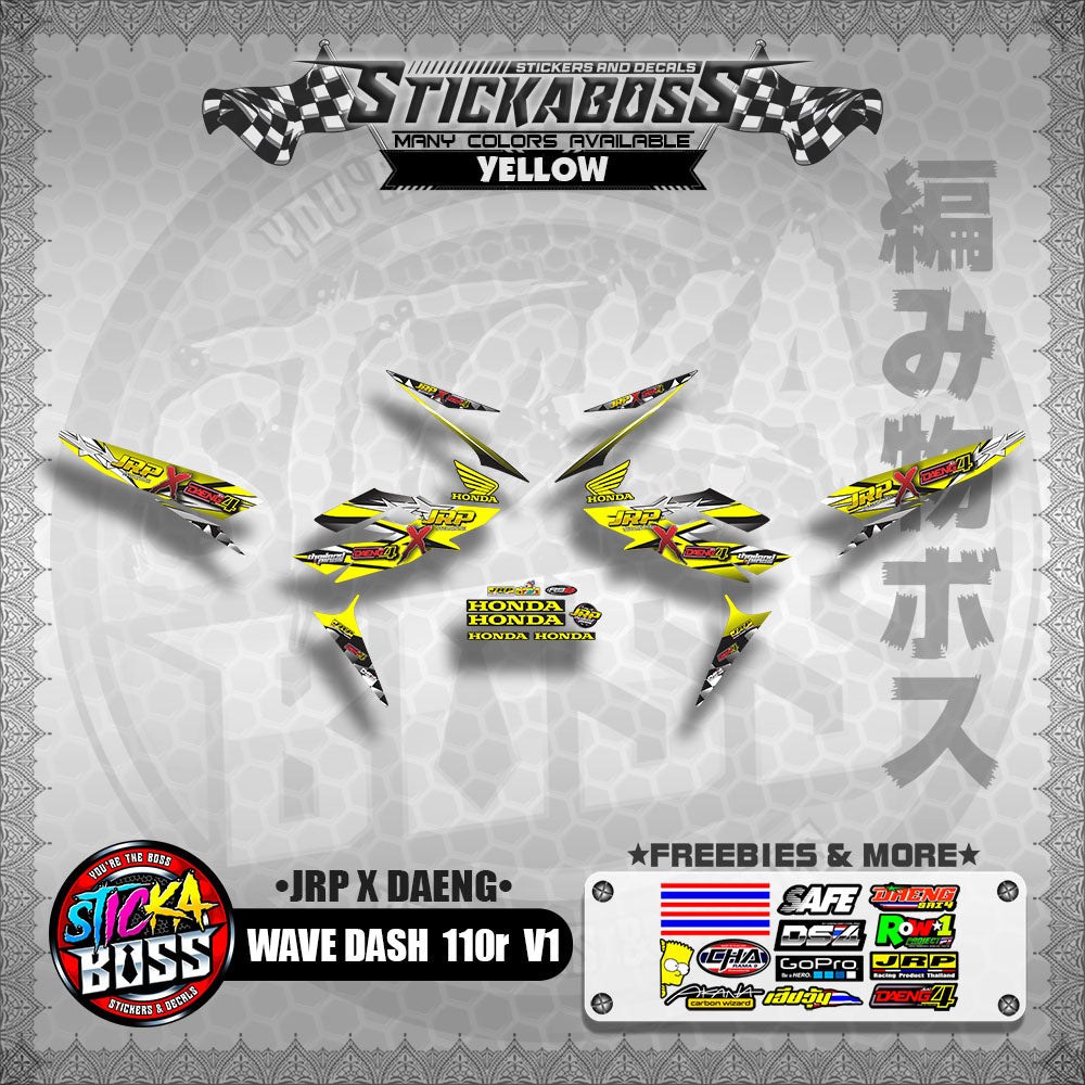 Honda Wave Dash 110r v1【 JRP X DAENG DECALS 】 (Rusi Swish Mono)
