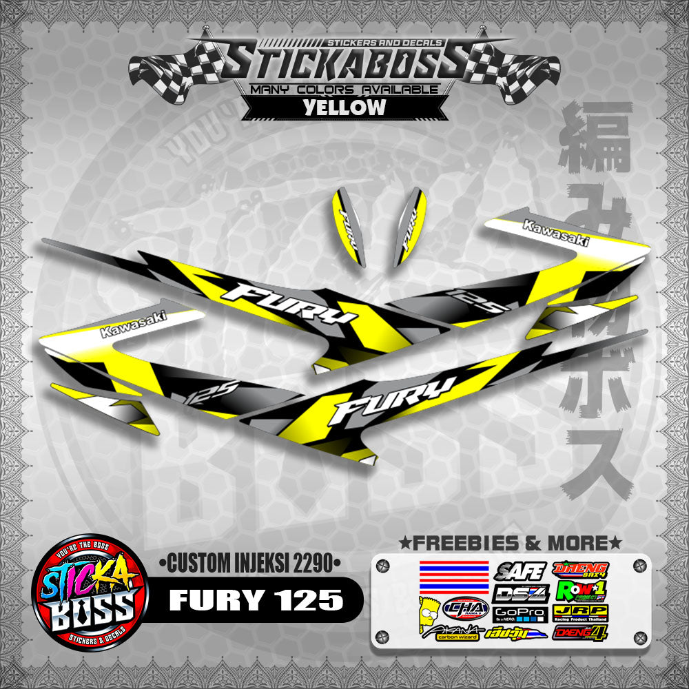 FURY 125 STICKER DECALS ( CUSTOM INJEKSI 2290 )【WITH FREEBIES】