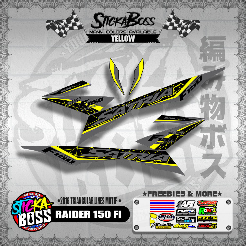 RAIDER 150 FI DECALS ( 2016 TRIANGULAR LINES MOTIF )【WITH FREEBIES】